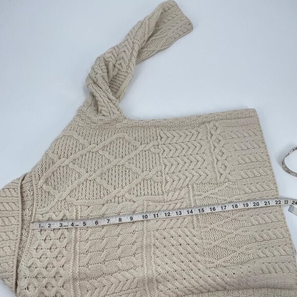 Carraigdonn Cream Irish 100% Merino Wool Knit Fisherman Sweater Womens Small - Picture 9 of 9